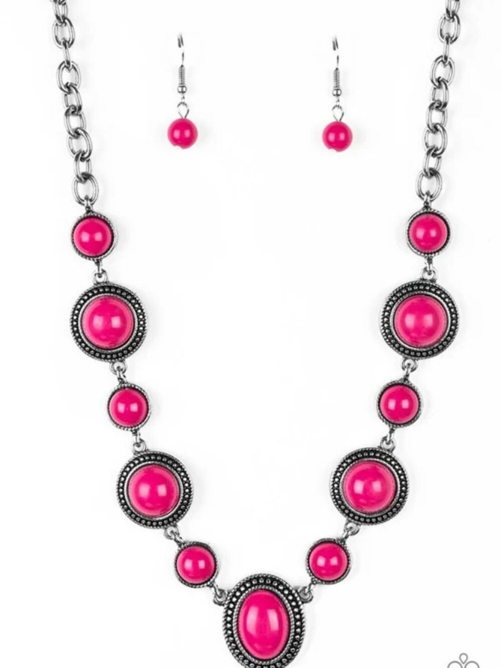 Paparazzi Jewelry Accessories - Voyager Vibes - Pink Necklace - Vintage - Picture 2 of 6